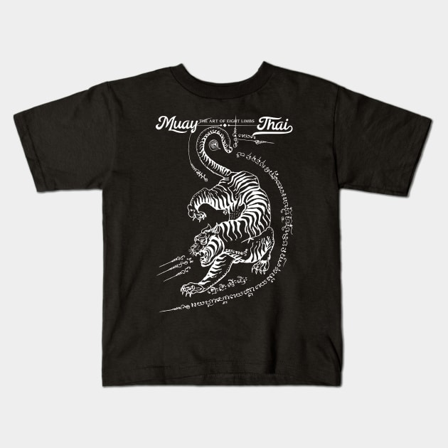 MMA Tattoo Tiger Kids T-Shirt by KewaleeTee